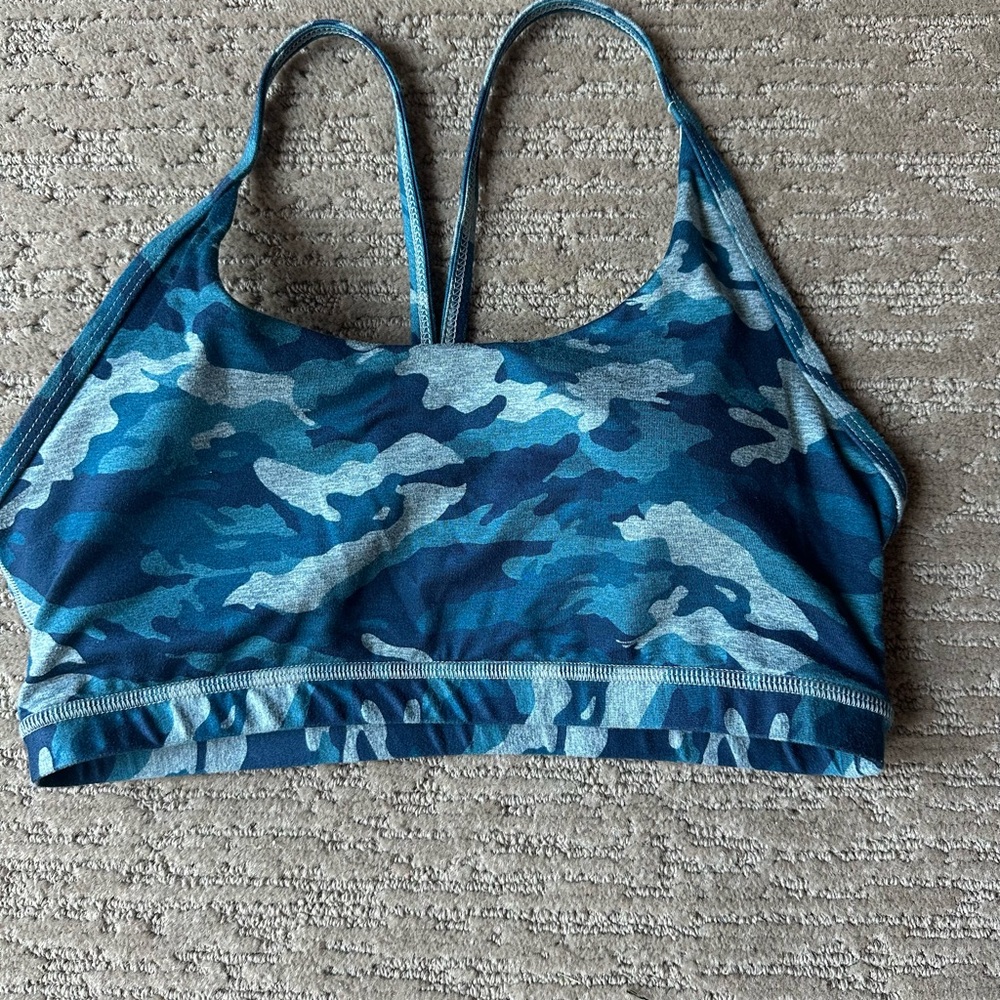 Fleo Blue Camo Sports Bra